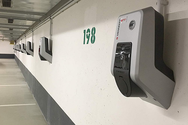 Wallbox von Elektro Kessler in einer Tiefgarage